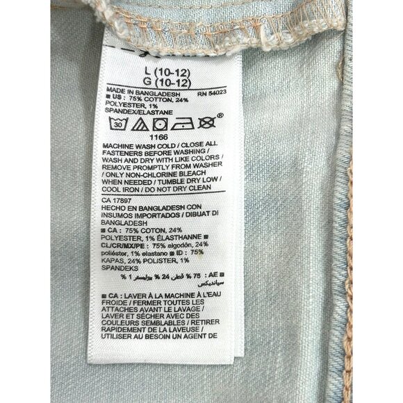 Old Navy Girls Denim Jacket Tie Dyed Ombré Blue L 10-12 Buttons Collar Pockets - Picture 9 of 11